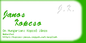 janos kopcso business card