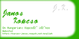 janos kopcso business card